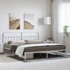 vidaXL Metal Bed Frame without Mattress with Headboard White 183x213cm