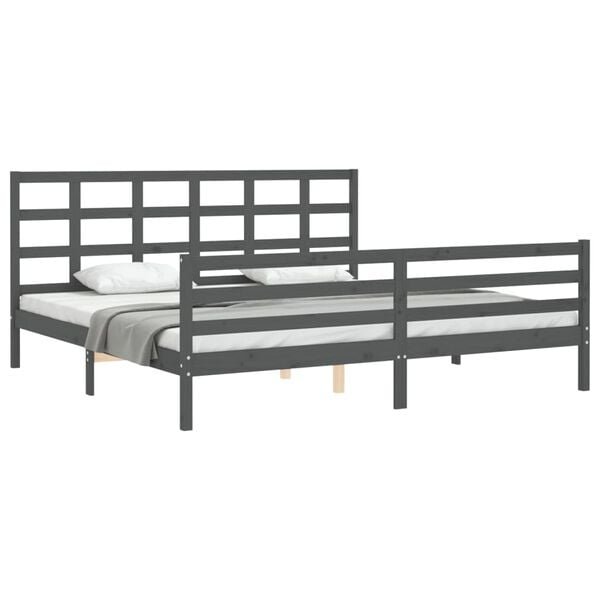 vidaXL Bed Frame without Mattress Grey 200x200 cm Solid Wood