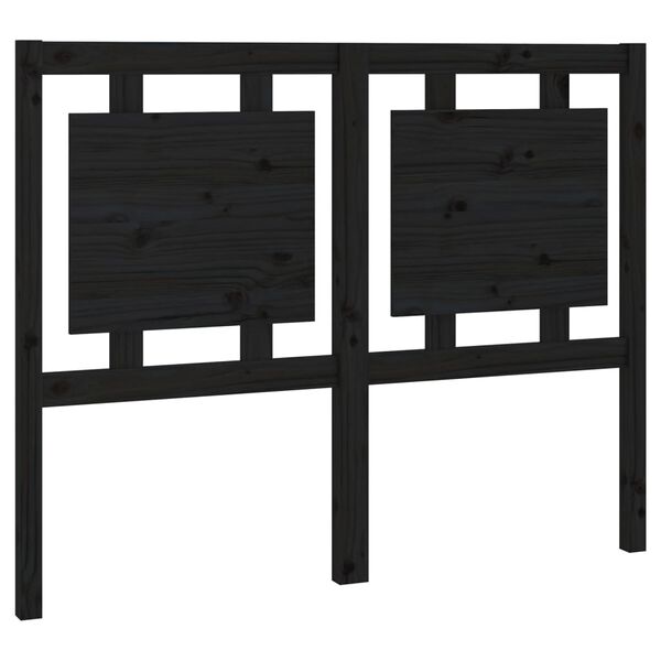vidaXL Bed Headboard Black 125.5x4x100 cm Solid Pine Wood