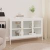 vidaXL Sideboard White 105x35x70 cm Steel and Glass