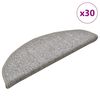 vidaXL Stair Mats 30 pcs 56x17x3 cm Light Grey Half Round
