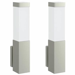 vidaXL Outdoor Wall Lights 2 pcs Silver 10.5 x 6 x 35 cm