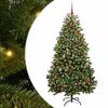 vidaXL Artificial Christmas Tree Green 210 cm PVC and Metal