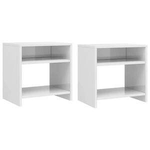vidaXL Bedside Cabinets 2 pcs High Gloss White 40x30x40 cm