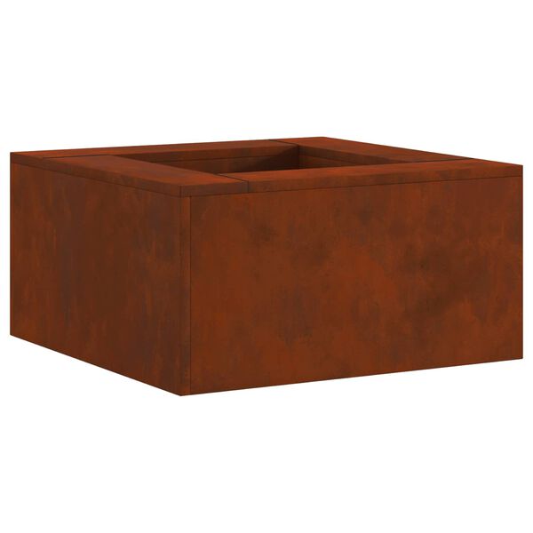 vidaXL Fire Pit Brown 80 x 80 x 40 cm Weathering Steel