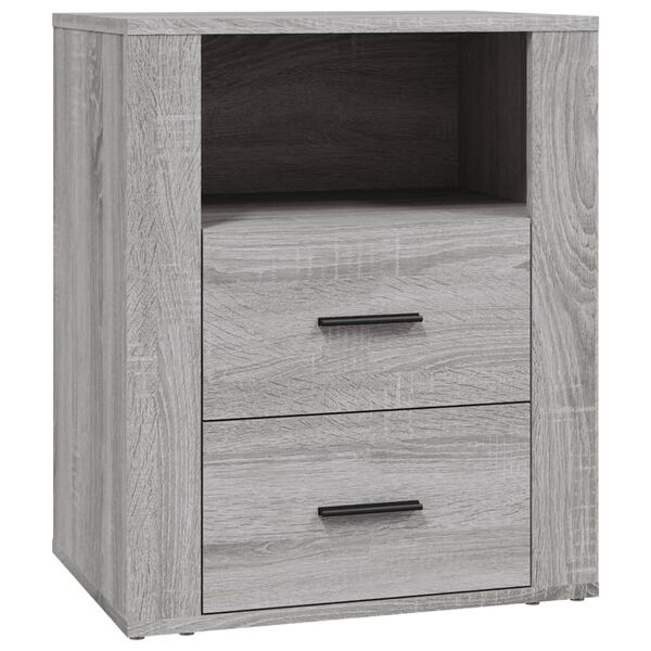 vidaXL Bedside Cabinet Grey Sonoma 50x36x60 cm Engineered Wood