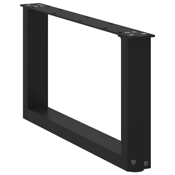 vidaXL Coffee Table Legs U-Shaped 2 pcs Black 70x(30-31) cm Steel