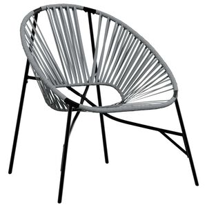 vidaXL Garden Egg Chair Black and Light Grey Poly Rattan