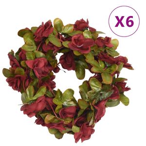 vidaXL Flower Garlands 6 pcs Wine Red 250 cm