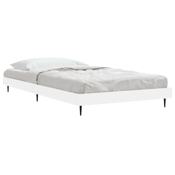 vidaXL Bed Frame without Mattress White 90x190 cm Single Engineered Wood