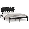 vidaXL Bed Frame without Mattress Black 140x190 cm Solid Wood