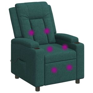vidaXL Recliner Massage Chair Dark Green 75 x 95 x 100 cm Fabric