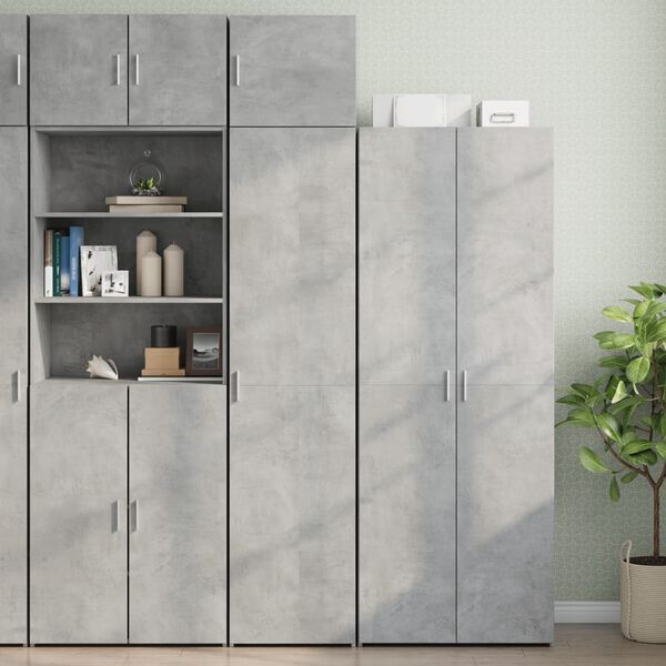 vidaXL Slim Storage Cabinet Concrete Grey 45x42.5x225 cm Engineered Wood