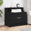 vidaXL Bedside Cabinet with Drawer Black Oak 51x31x47 cm