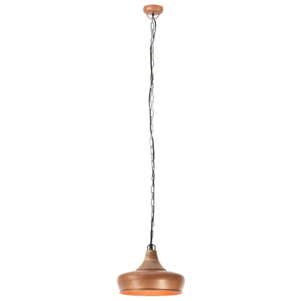 vidaXL Industrial Hanging Lamp Copper Iron & Solid Wood 26 cm E27