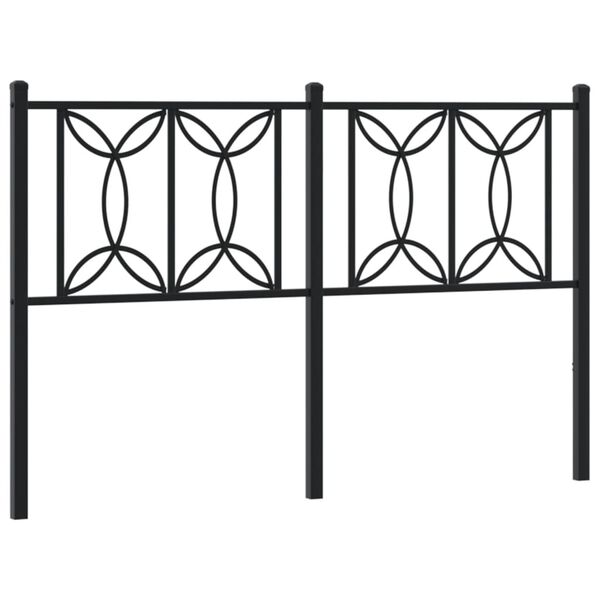vidaXL Metal Replace Headboard Black 140 cm
