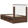 vidaXL Bed Frame with Headboard Brown Oak 100 x 200 cm Solid Pine Wood