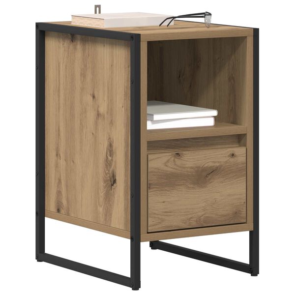 vidaXL Bedside Table Artisian Oak 39.5 x 30 x 50 cm Engineered Wood