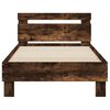 vidaXL Bed Frame without Mattress with Headboard Smoked Oak 90x200 cm