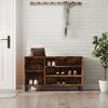 vidaXL Shoe Cabinet Smoked Oak 102x36x60 cm Engineered Wood