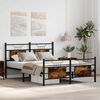 vidaXL Bed Frame without Mattress Smoked Oak 137x190 cm Engineered Wood