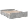 vidaXL Bed Frame with Drawers without Mattress Concrete Grey 160x200 cm