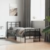 vidaXL Metal Bed Frame without Mattress with Footboard Black 75x190cm