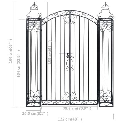 vidaXL Ornamental Garden Gate Wrought Iron 122x20.5x160 cm