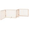 vidaXL Dog Gate with Door Foldable 4 Panels 320 cm Poplar Wood