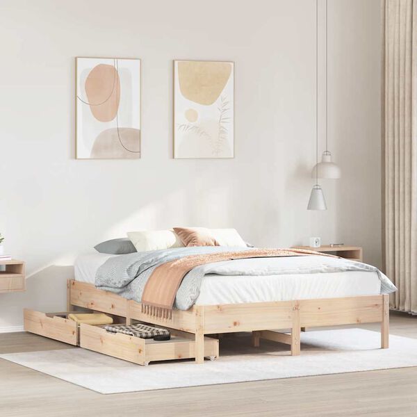 vidaXL Bed Frame without Mattress 140x190 cm Solid Wood Pine