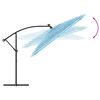 vidaXL Garden Parasol with Steel Pole Blue 290x290x238 cm