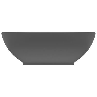 vidaXL Luxury Basin Oval-shaped Matt Dark Grey 40x33 cm Ceramic