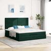 vidaXL Ottoman Bed with Mattresses Dark Green 180x200cm Velvet