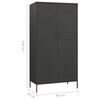 vidaXL Wardrobe Anthracite 90x50x180 cm Steel