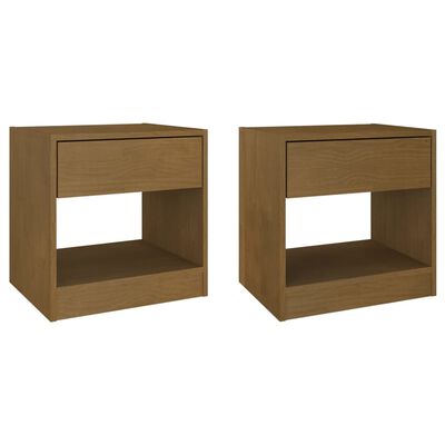 vidaXL Bedside Cabinets 2 pcs Honey Brown 40x31x40 cm Solid Pinewood