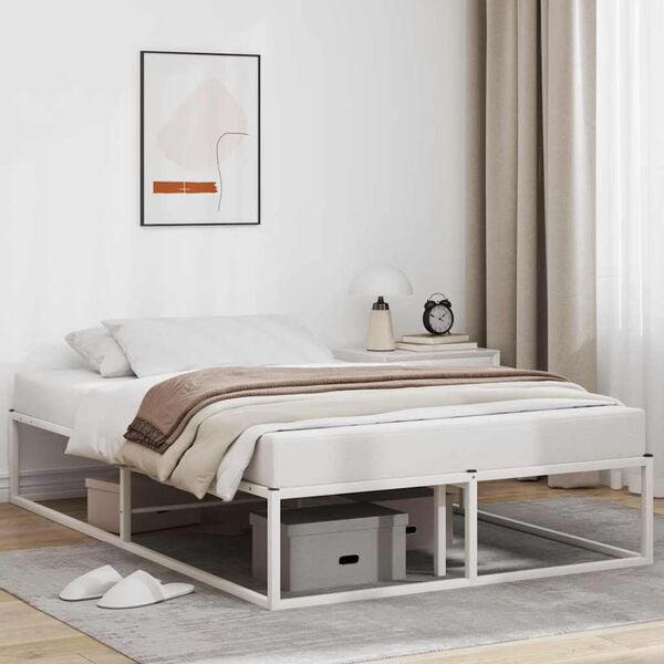 vidaXL Bed Frame without Mattress White 120x200 cm Metal