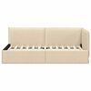 vidaXL Corner Bed Frame with Headboard Cream 100 cm x 200 cm Velvet