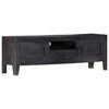 vidaXL TV Cabinet Black 118x30x40 cm Solid Mango Wood