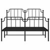 vidaXL Metal Bed Frame without Mattress with Footboard Black 150x200cm