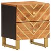 vidaXL Bedside Cabinet Brown and Black Solid Wood Mango