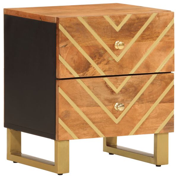 vidaXL Bedside Cabinet Brown and Black Solid Wood Mango