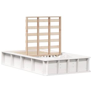 vidaXL Bed Frame White 75 x 190 cm Solid Pine Wood