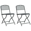 vidaXL Garden Chairs Folding 2 pcs Anthracite 52.5 x 46 x 82 cm Iron