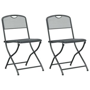 vidaXL Garden Chairs Folding 2 pcs Anthracite 52.5 x 46 x 82 cm Iron