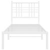 vidaXL Metal Bed Frame without Mattress with Headboard White 80x200cm