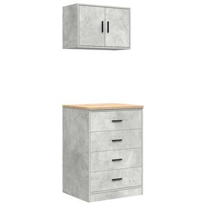 vidaXL Garage Cabinets 2 pcs Concrete Grey Engineered Wood