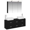 vidaXL Bathroom Furniture Set 4 pcs Black Oak