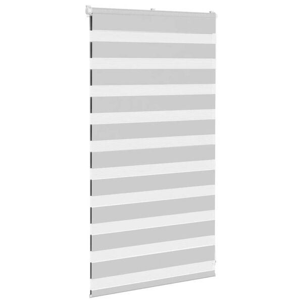 vidaXL Zebra Blind Light Grey 90x100 cm Fabric Width 85.9 cm Polyester