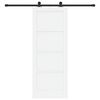 vidaXL Sliding Door White and Black 78 x 202 cm Solid Pine Wood