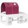 vidaXL Bed with Tunnel with Shelf 3 pcs White and Red Engineered Wood